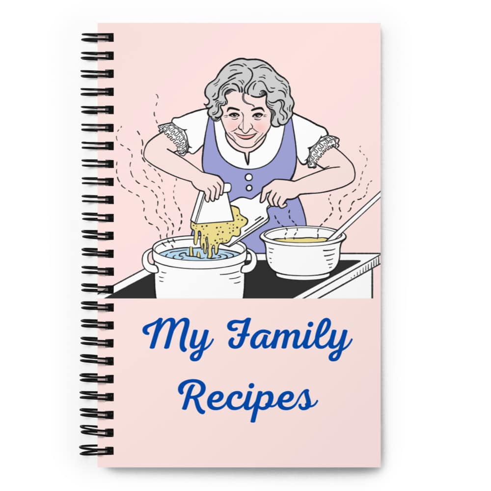 Spiral notebook for all your Hand Me Down Recipes