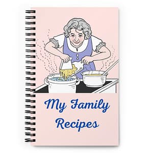 Spiral notebook for all your Hand Me Down Recipes